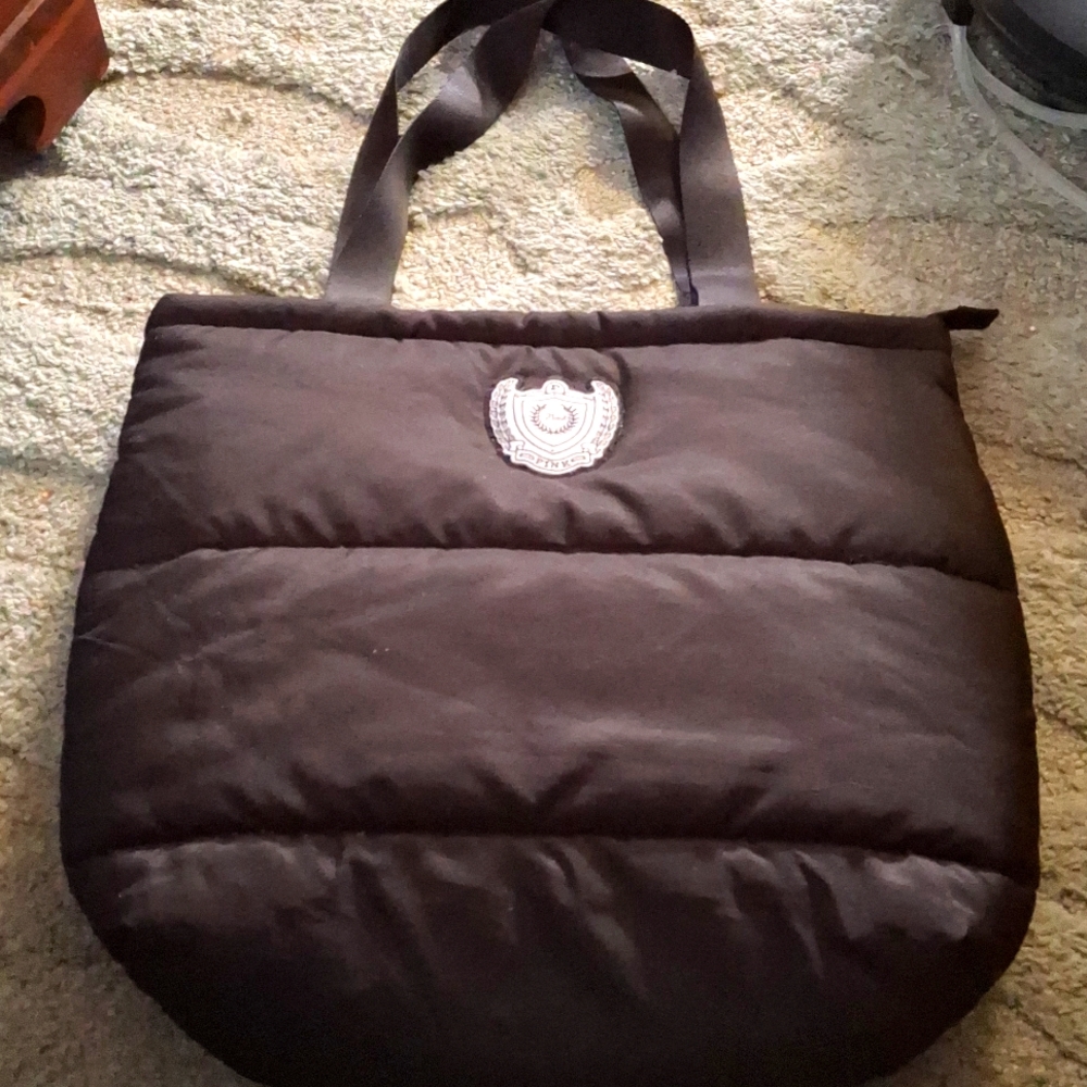 5/$25- Victoria Secret Black Zippered Tote Bag EUC